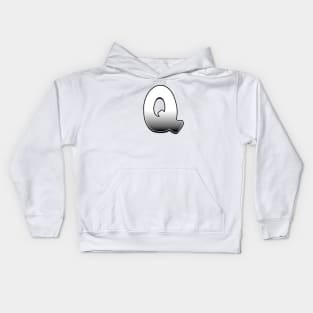 Letter Q - White / Grey fade Kids Hoodie